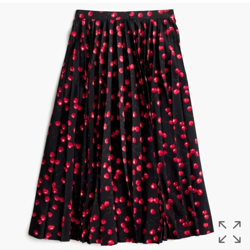 J. Crew Cherry 🍒 Pleated Midi Skirt